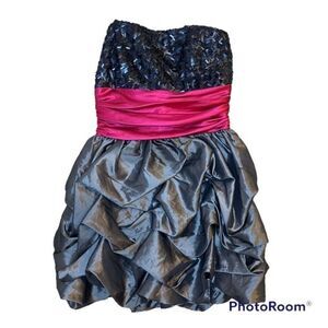Xtraordinary Gray Pink Strapless Party Formal Mini Dress Size 11